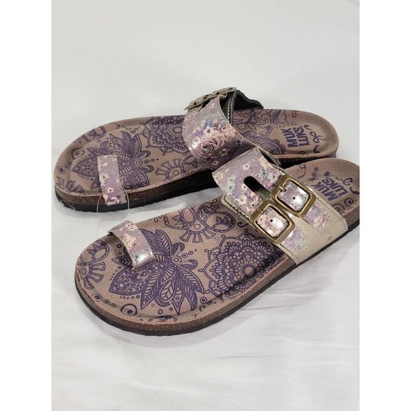 MukLuks Sandals Women Size 7 Daisy Floral Straps Buckle Nonslip - Picture 10 of 10